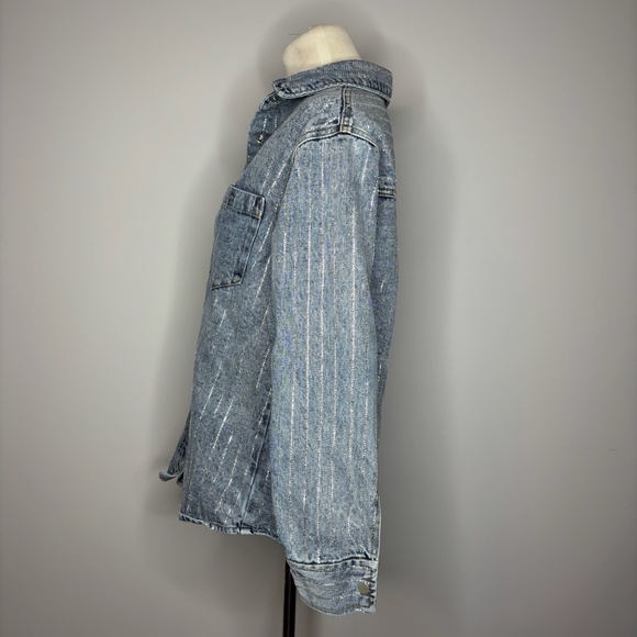 Blue b - Blue Denim Jacket with Rhinestone Details - Picture 5 of 5